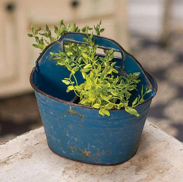 Blue Divided Pail - The Fox Decor